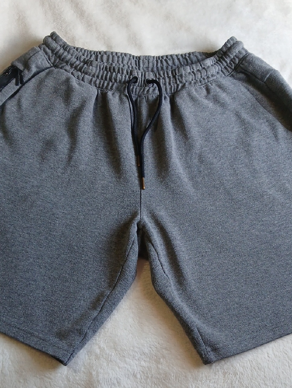 Active Short Size L Men's Athletic Drawstring Shorts in Heather Gray